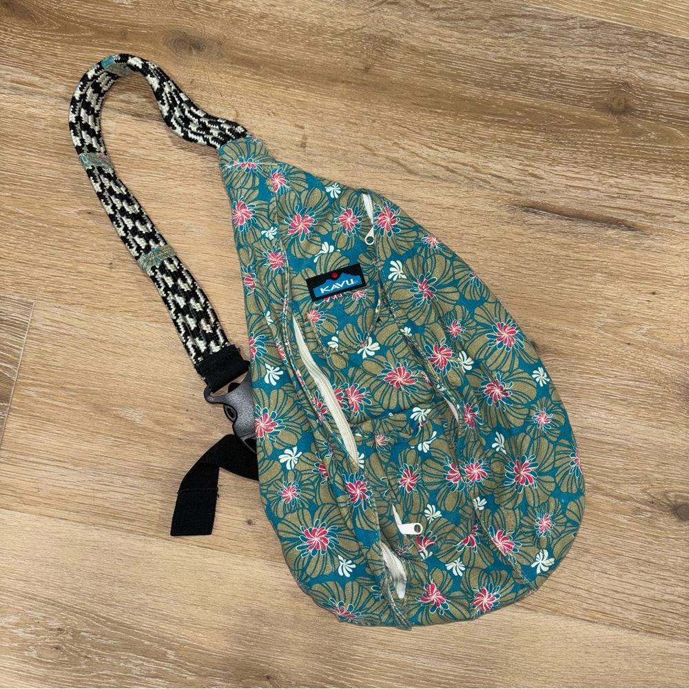 KAVU Tropical Floral Rope Sling Bag